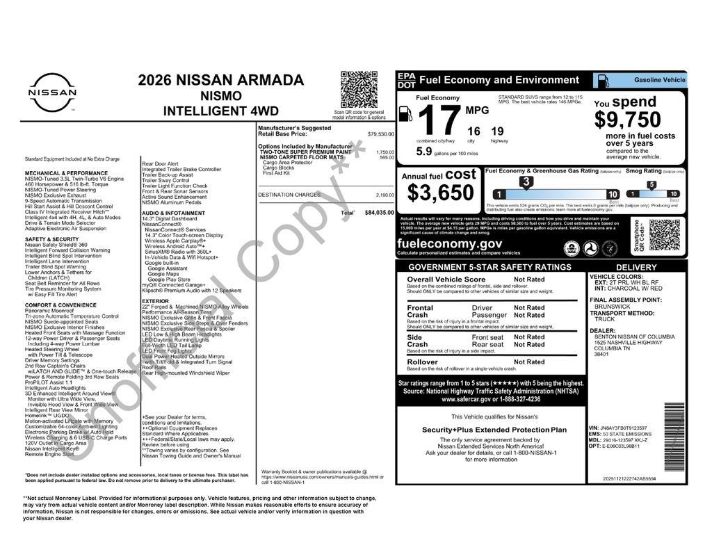 Used 2026 Nissan Armada NISMO AWD/4WD image 5