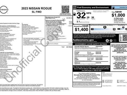 Used 2023 Nissan Rogue SL w/ SL Premium Package FWD image 3