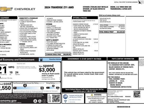 Used 2024 Chevrolet Traverse Z71 w/ Enhanced Driving Package image 52