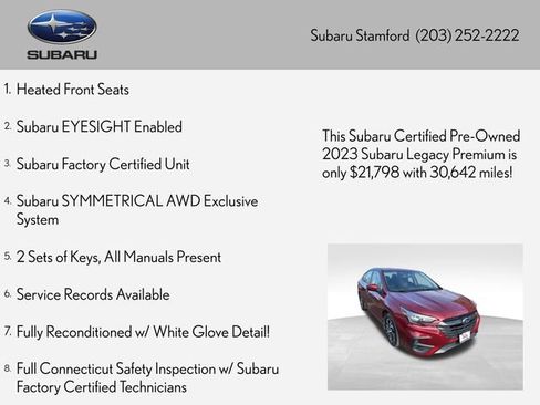 Certified 2023 Subaru Legacy Premium image 2
