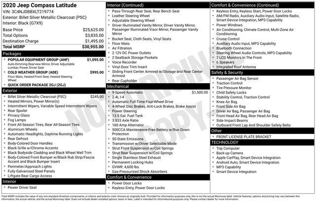 Used 2020 Jeep Compass Latitude w/ Popular Equipment Group AWD/4WD image 6