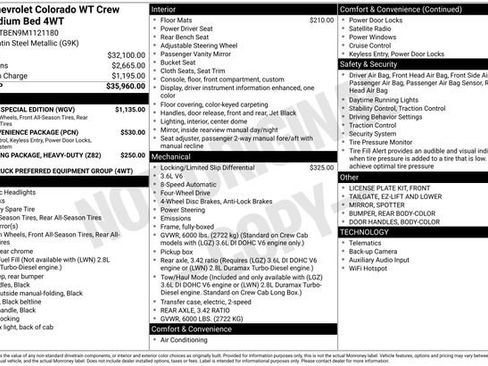 Used 2021 Chevrolet Colorado W/T w/ Custom Special Edition AWD/4WD image 1