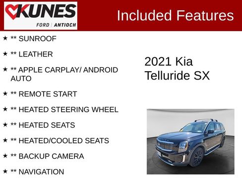 Used 2021 Kia Telluride SX w/ SX Prestige Package AWD/4WD image 3