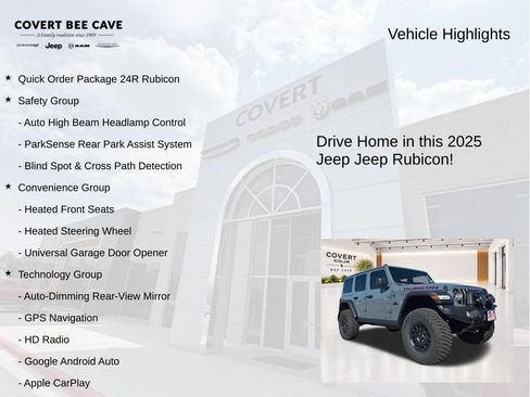 New 2025 Jeep Wrangler Unlimited Rubicon w/ Safety Group AWD/4WD image 6