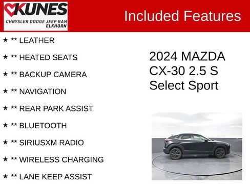 Used 2024 MAZDA CX-30 AWD 2.5 S w/ Select Sport Pkg image 2