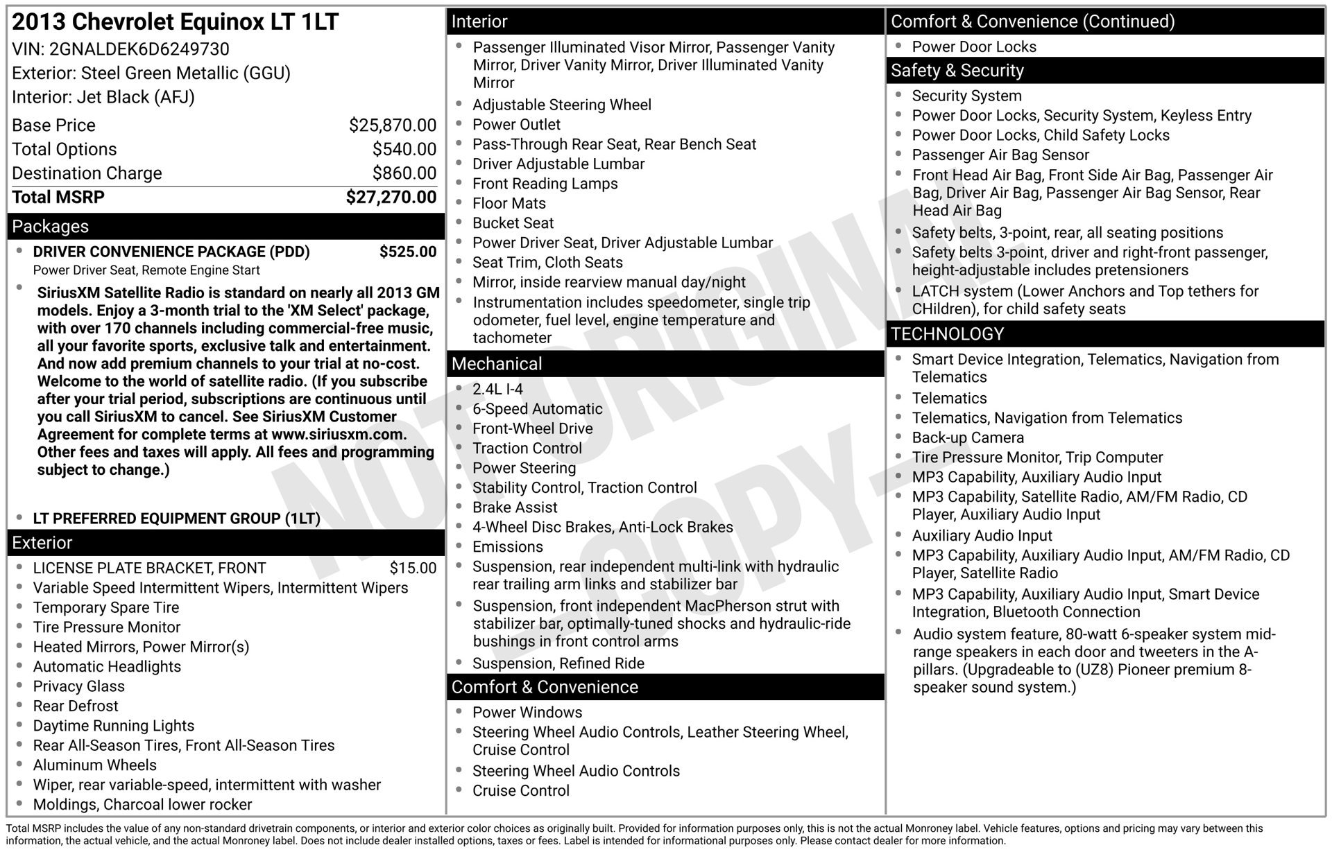 Used 2013 Chevrolet Equinox LT w/ Driver Convenience Package FWD image 4