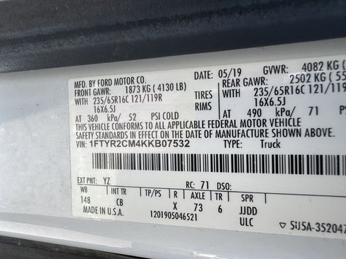 Used 2019 Ford Transit 250 148 Medium Roof w/ Interior Upgrade Package image 13