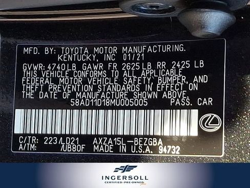 Used 2021 Lexus ES 250 w/ Premium Package image 30