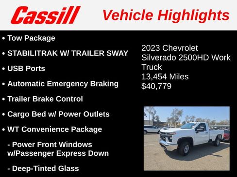 Used 2023 Chevrolet Silverado 2500 W/T w/ WT Convenience Package AWD/4WD image 3