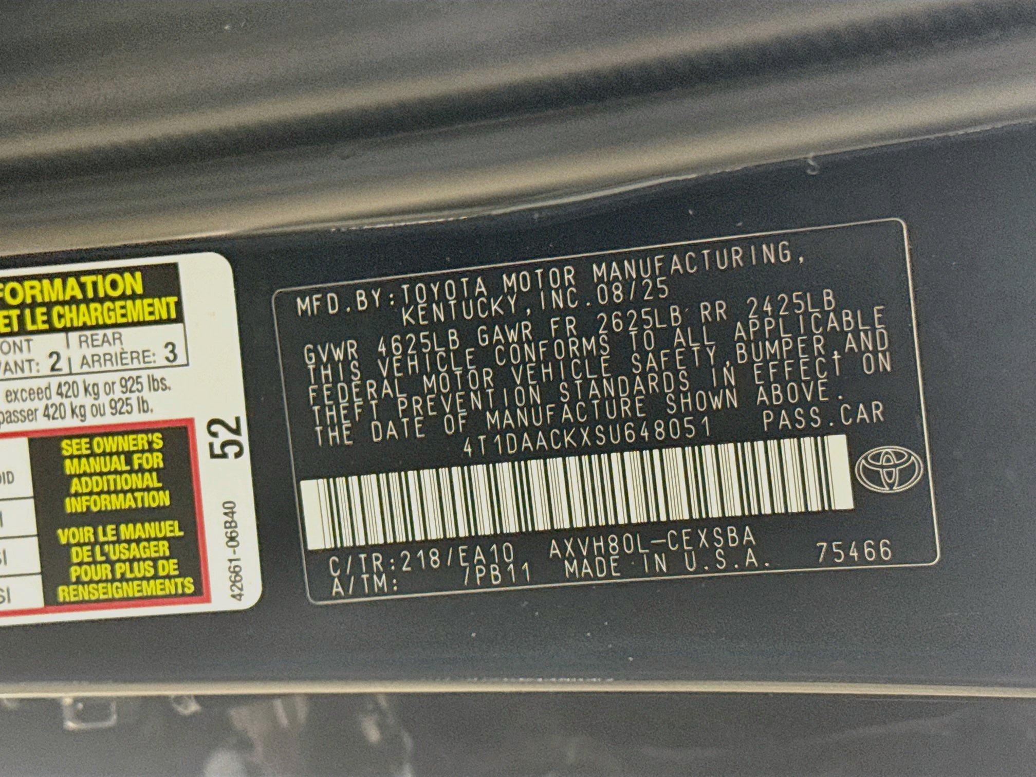 Certified 2025 Toyota Camry SE w/ Convenience Package FWD image 30