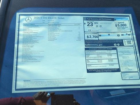 New 2026 Mercedes-Benz S 500 4MATIC image 18