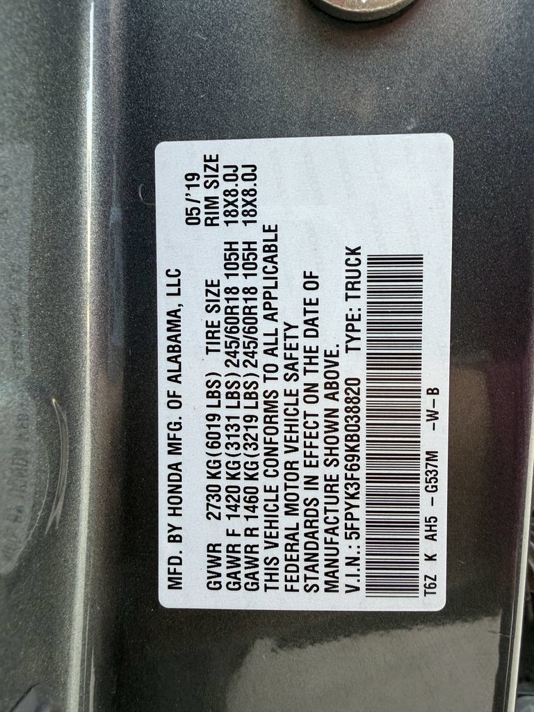 Used 2019 Honda Ridgeline RTL-T image 29
