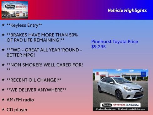 Used 2015 Toyota Corolla LE FWD image 16