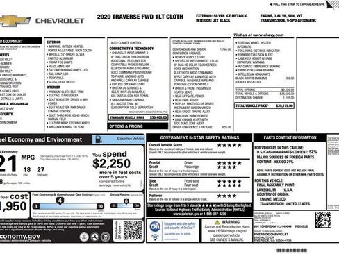 Used 2020 Chevrolet Traverse LT image 3