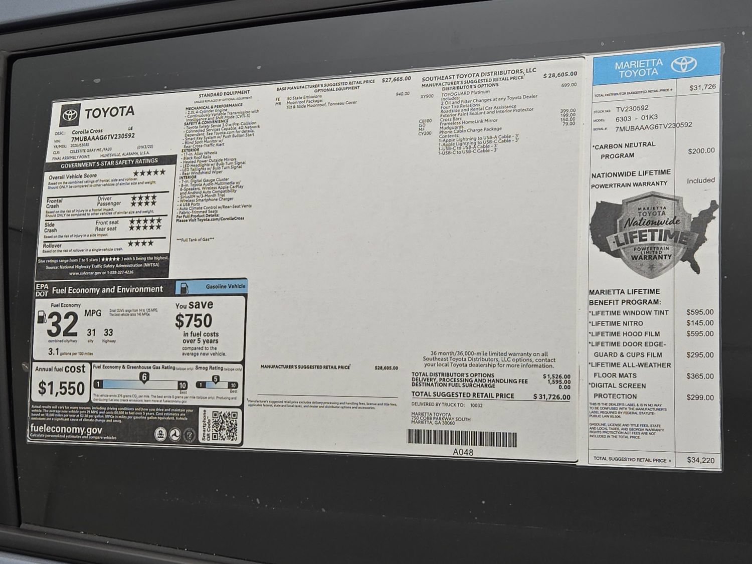 New 2026 Toyota Corolla Cross LE w/ Moonroof Package FWD image 32