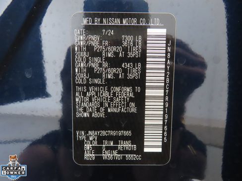 Used 2024 Nissan Armada SL w/ Cargo Package RWD image 32