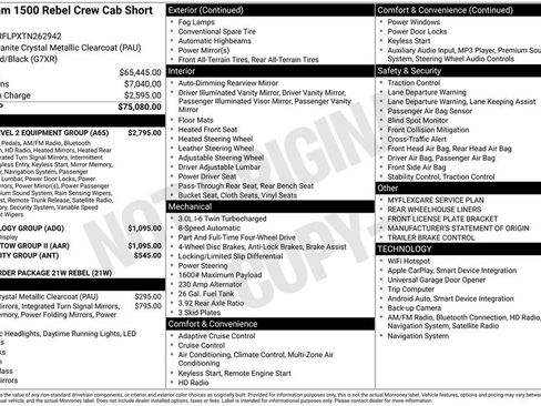 New 2026 RAM 1500 Rebel w/ Rebel Level 2 Equipment Group AWD/4WD image 6