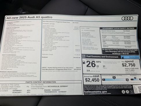 New 2025 Audi A5 2.0T Premium Plus image 18