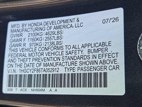 New 2026 Honda Accord Touring image 19