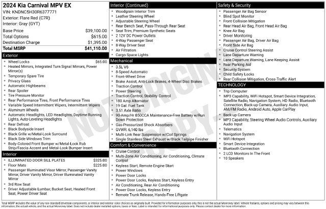 Certified 2024 Kia Carnival EX FWD image 7