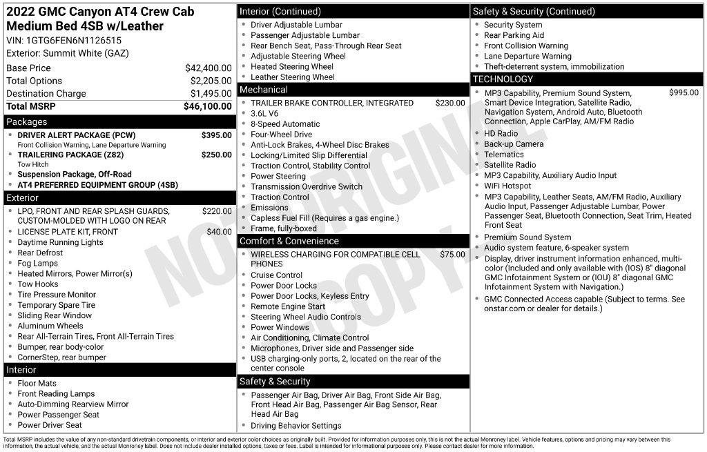 Used 2022 GMC Canyon AT4 w/ Driver Alert Package AWD/4WD image 12