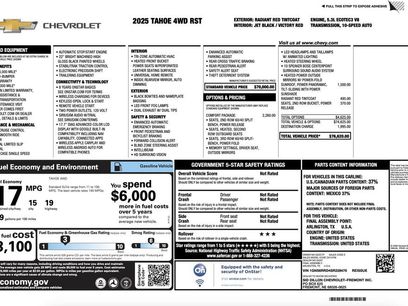 Certified 2025 Chevrolet Tahoe RST w/ Comfort Package