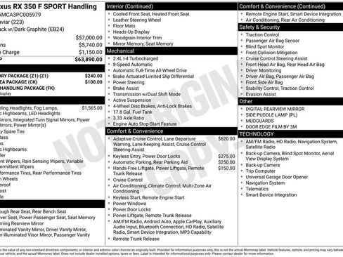 Used 2023 Lexus RX 350 F Sport w/ Accessory Package (Z1) AWD/4WD image 41