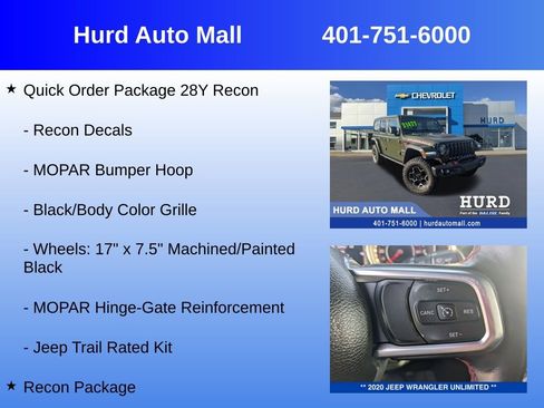 Used 2020 Jeep Wrangler Unlimited Rubicon w/ Quick Order Package 28Y Recon image 12