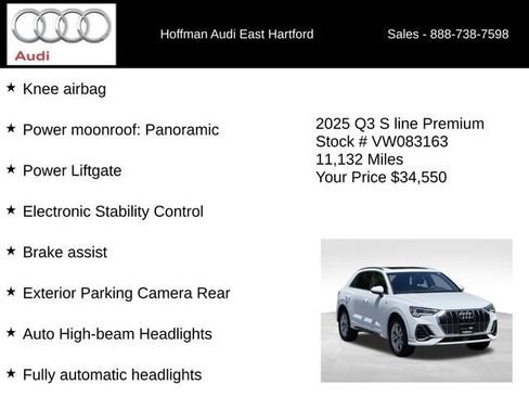 Certified 2025 Audi Q3 2.0T Premium w/ Convenience Package AWD/4WD image 30