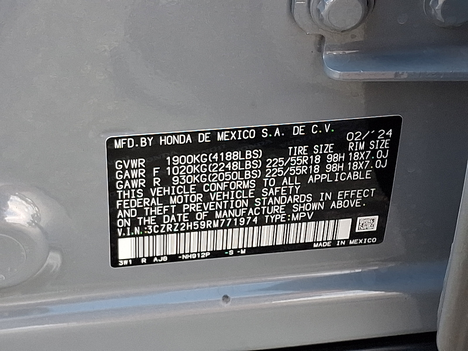 Certified 2024 Honda HR-V Sport image 27