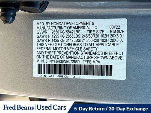 Used 2022 Honda Pilot Sport image 33