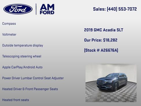 Used 2019 GMC Acadia SLT AWD/4WD image 10