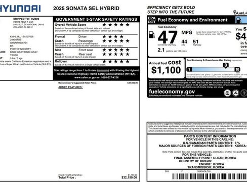 Used 2025 Hyundai Sonata SEL image 1