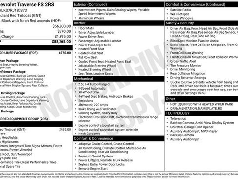 Used 2024 Chevrolet Traverse RS w/ LPO, Floor Liner Package AWD/4WD image 37
