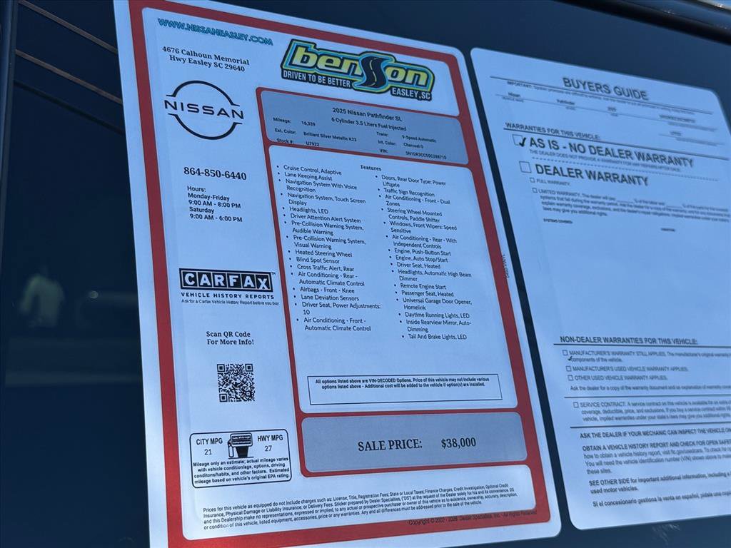 Certified 2025 Nissan Pathfinder SL AWD/4WD image 28