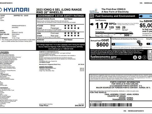 Used 2023 Hyundai Ioniq 6 SEL RWD image 2