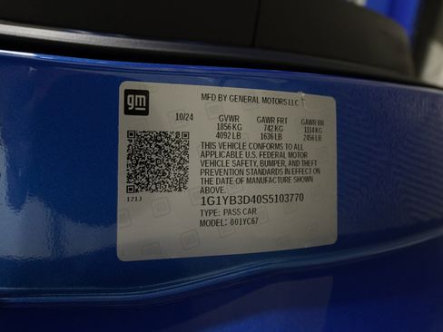 Used 2025 Chevrolet Corvette Stingray Preferred Conv w/ Battery Protection Package image 35