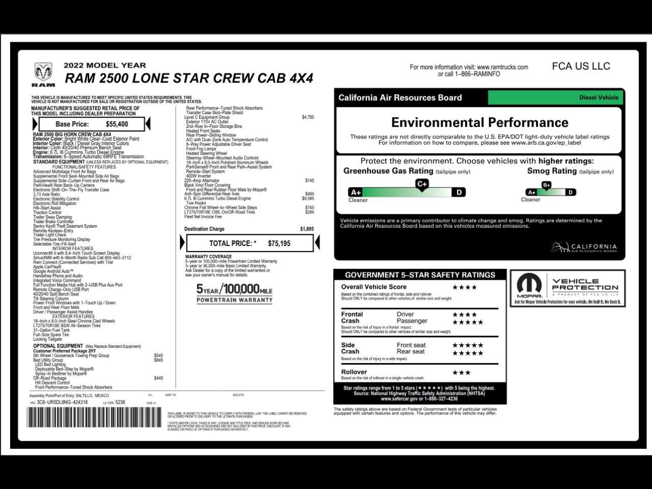 Used 2022 RAM 2500 Lone Star w/ Level C Equiment Group AWD/4WD image 4