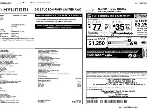 Used 2025 Hyundai Tucson Limited AWD/4WD image 4