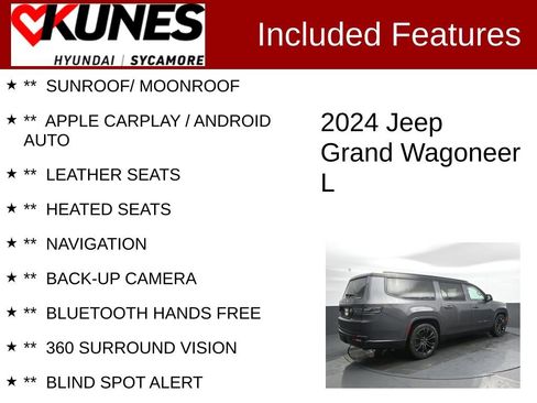 Used 2024 Jeep Grand Wagoneer L Series II w/ Quick Order Packagew 28T AWD/4WD image 2