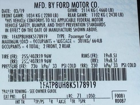 Used 2019 Ford Mustang Premium w/ Equipment Group 201A RWD image 46