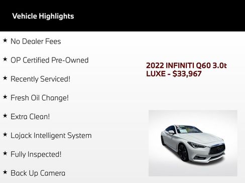 Used 2022 INFINITI Q60 3.0t Luxe w/ Cargo Package RWD image 3