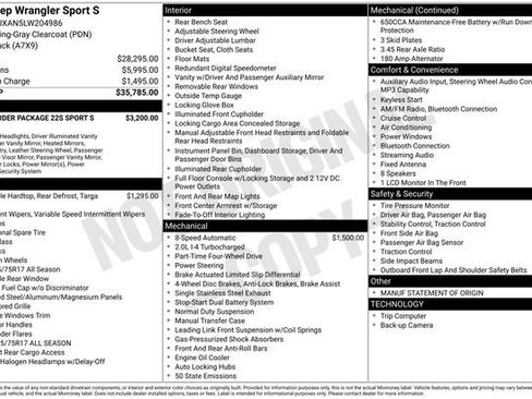 Used 2020 Jeep Wrangler Sport image 27