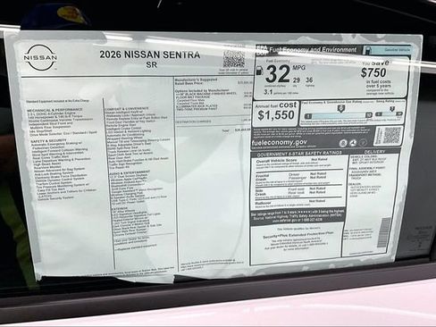 New 2026 Nissan Sentra SR w/ Floor Mat Package FWD image 38