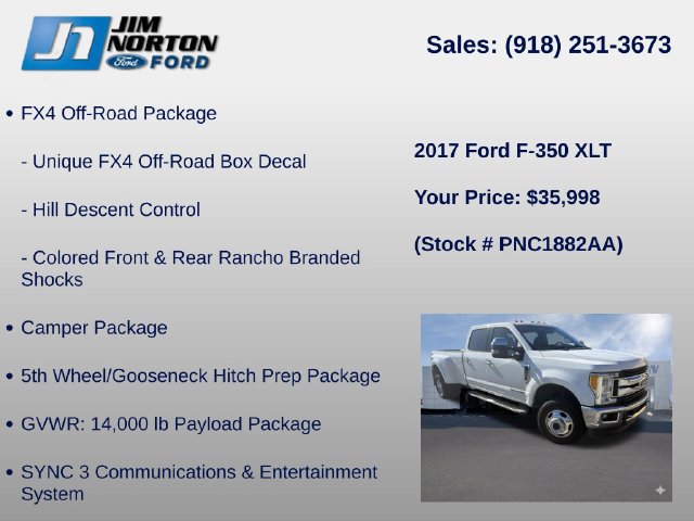 Used 2017 Ford F350 XLT w/ XLT Premium Package AWD/4WD image 8