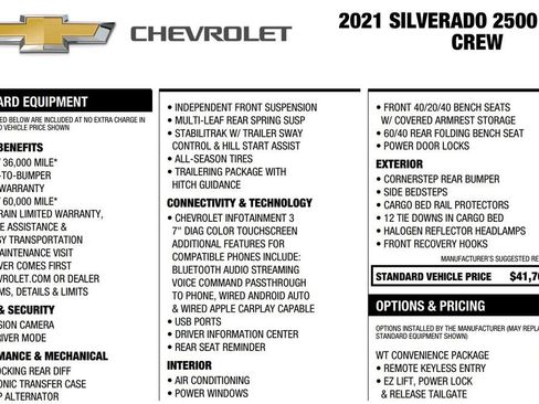 Used 2021 Chevrolet Silverado 2500 W/T w/ WT Convenience Package image 14