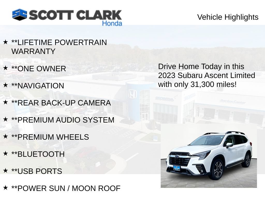 Used 2023 Subaru Ascent Limited w/ Technology Package AWD/4WD image 12