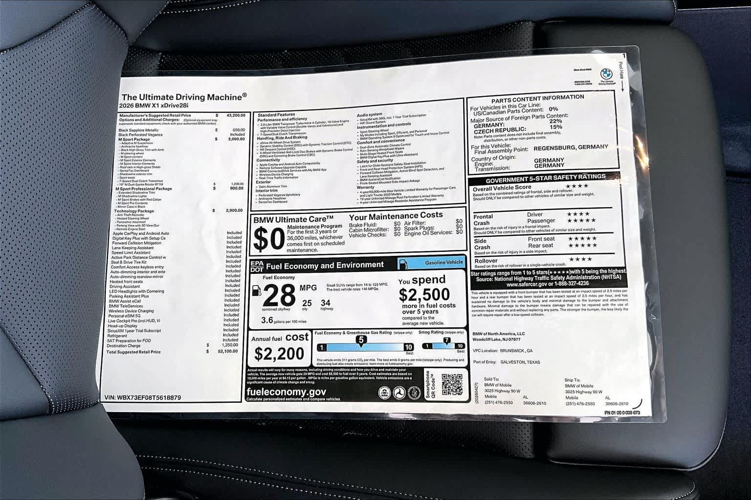 New 2026 BMW X1 xDrive28i w/ Technology Package AWD/4WD image 20