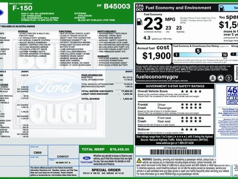 Used 2023 Ford F150 Lariat w/ Equipment Group 502A High image 3