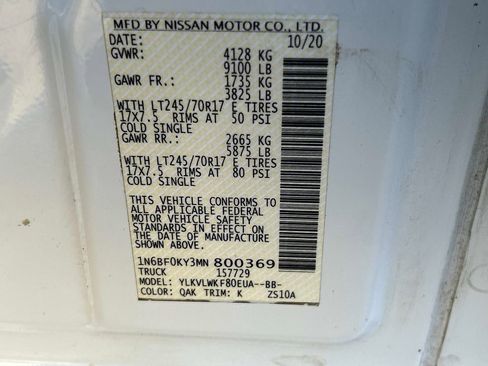 Used 2021 Nissan NV 2500 S image 32